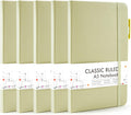 Classic Ruled Notebooks 5 Pack A5 Hardcover Journal Set - Avocado