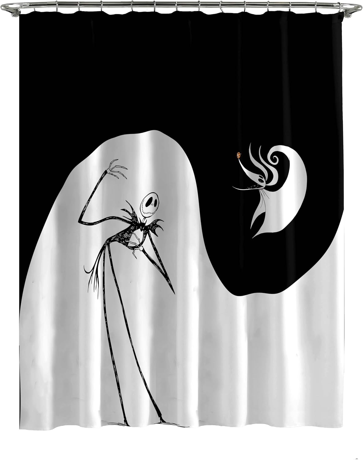 Disney Nightmare Before Christmas Shower Curtain - Kids Black/White Dcor