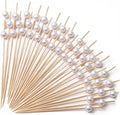 300 Eco-Friendly Bamboo Cocktail Picks by PuTwo - White Pearls
