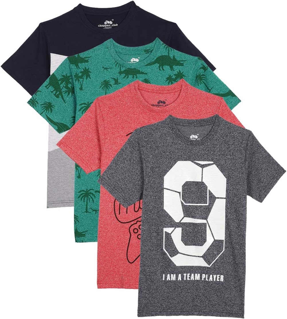 Chopper Club Boys T Shirts Multi-Pack Regular Fit Tees Sizes 3-14