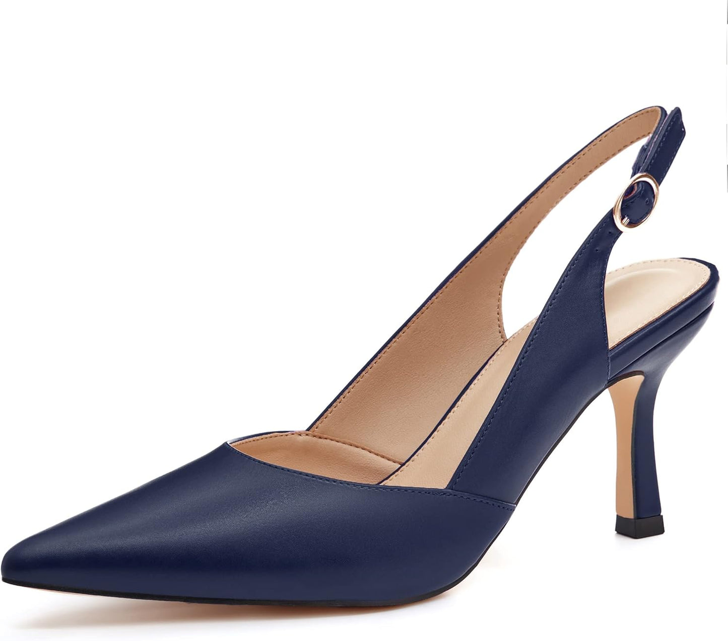 Women's Slingback Kitten Heels Closed Pointed Toe Dress Pumps