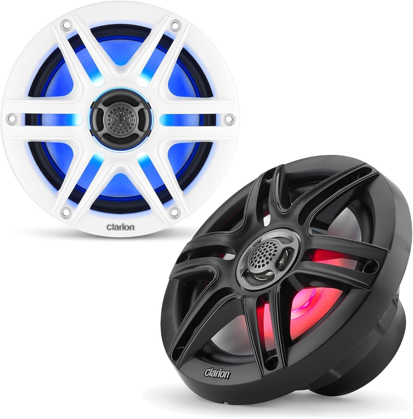 Clarion CMS-651RGB-SWB 6.5-inch Marine Speakers with RGB Illumination