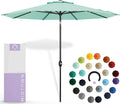 9 ft Sunbrella Outdoor Umbrella in Canvas Glacier - Auto-Tilt Aluminum