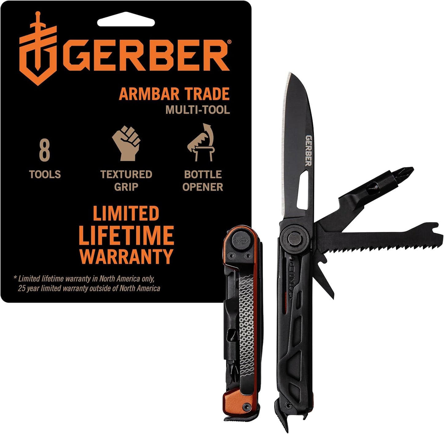 Gerber Gear Armbar Trade 8-in-1 Pocket Knife for EDC Use
