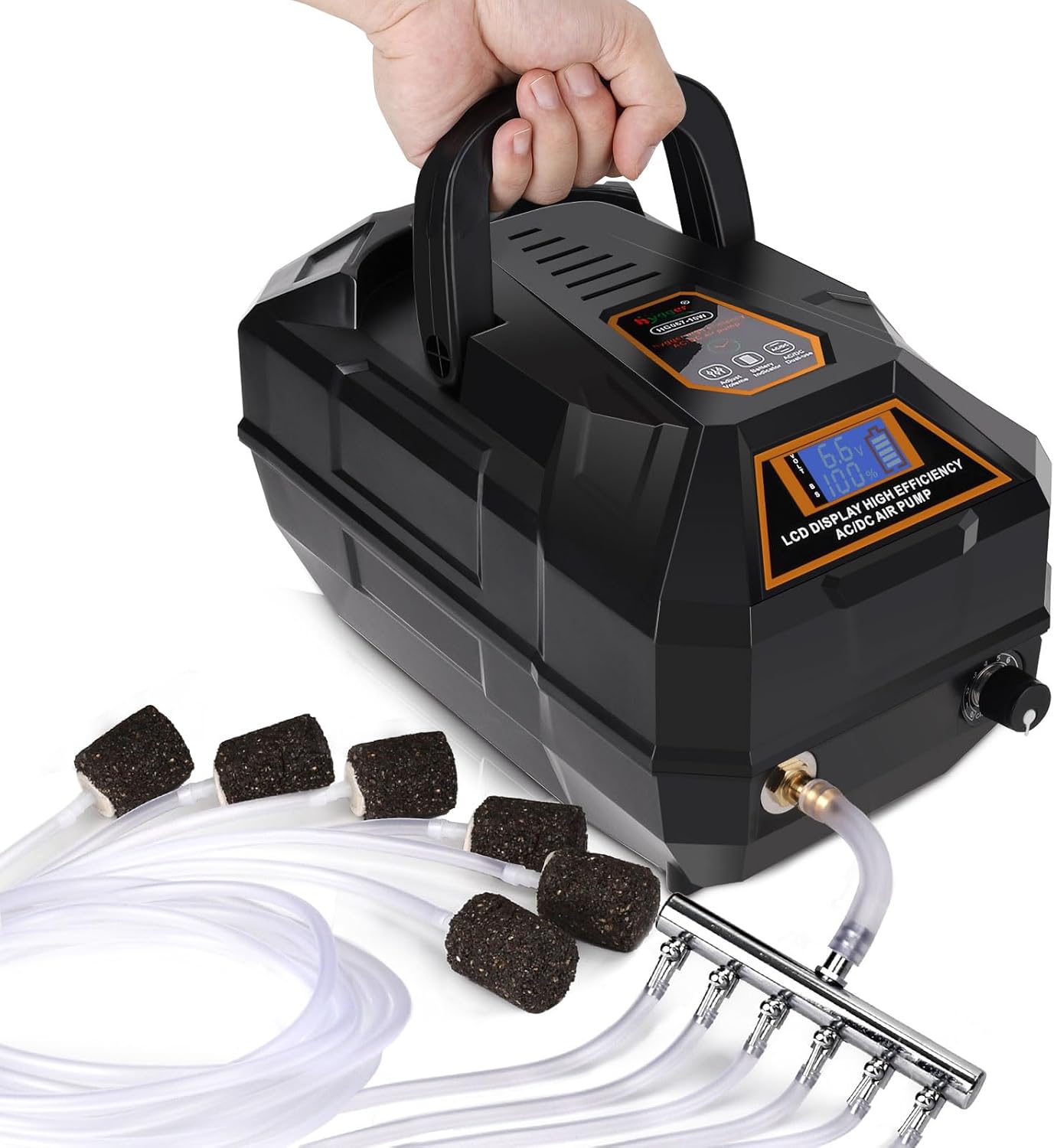 Powerful Rechargeable Aquarium Air Pump for Fish Tanks & Ponds