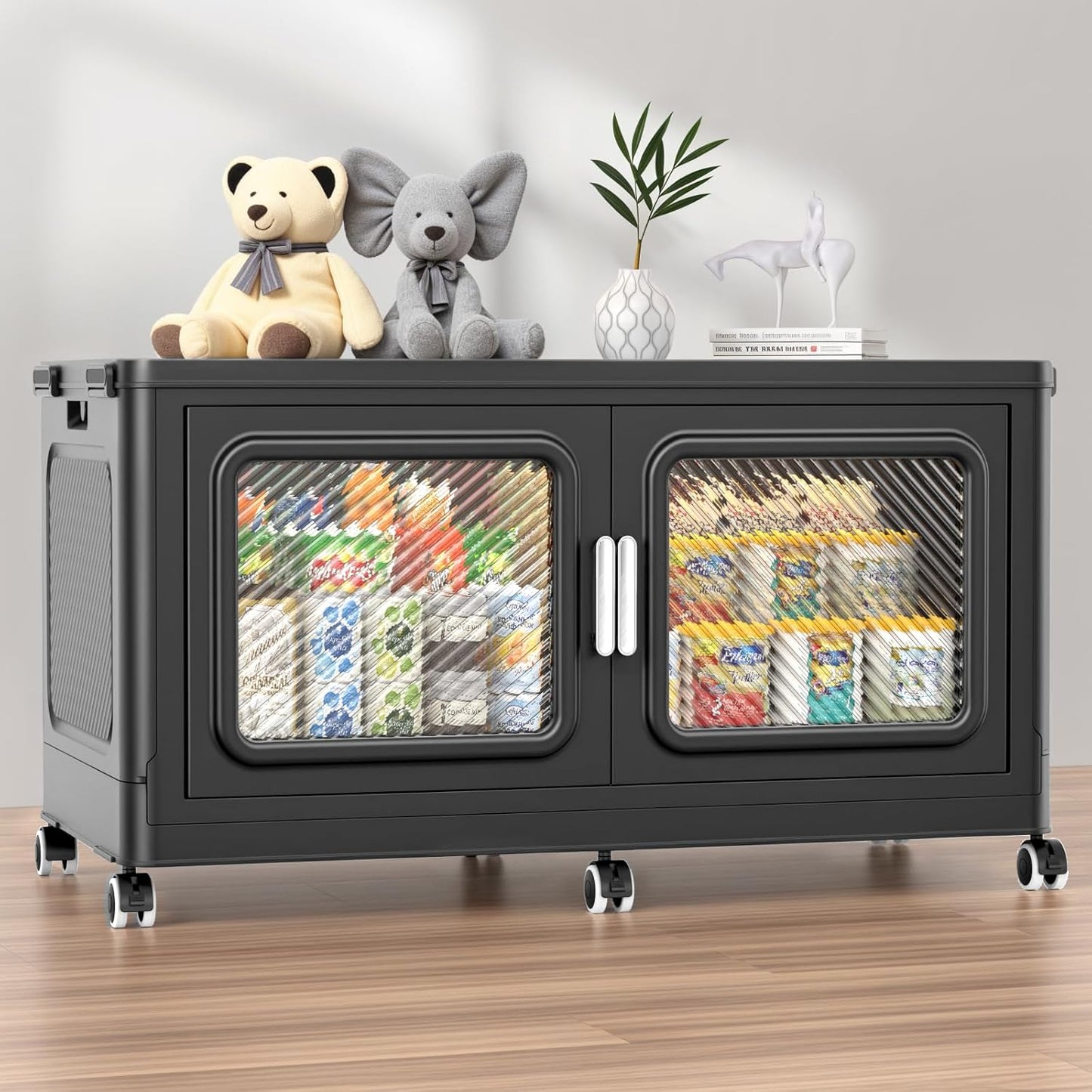 220 Qt Stackable Storage Bin with Lids for Home Organization