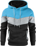 Gesean Men's Novelty Color Block Pullover Fleece Hoodie - Warm seams