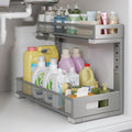 17in Depth Under Sink Storage Organizer - 2-Tier Pull-Out Shelf