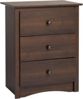 Prepac Sonoma Tall 3-Drawer Nightstand Side Table - Space-Saving