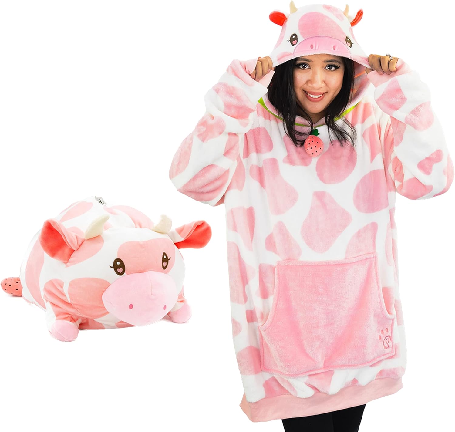 Cozy Hoodie Blanket Pillow Combo by Plushible