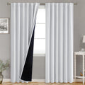 Greyish White 100% Blackout Curtains 84 in - Double Layer Room