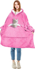 Oversized Wearable Blanket Hoodie with Pet Pocket - Ultra Cozy Sherpa
