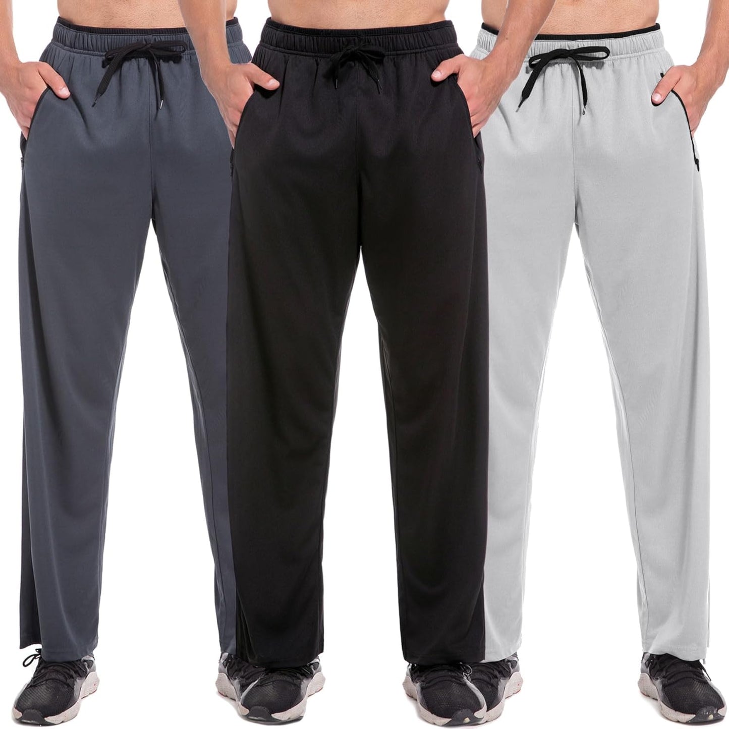 SACUIMAN Mens Sweatpants with Zipper Pockets for Workouts
