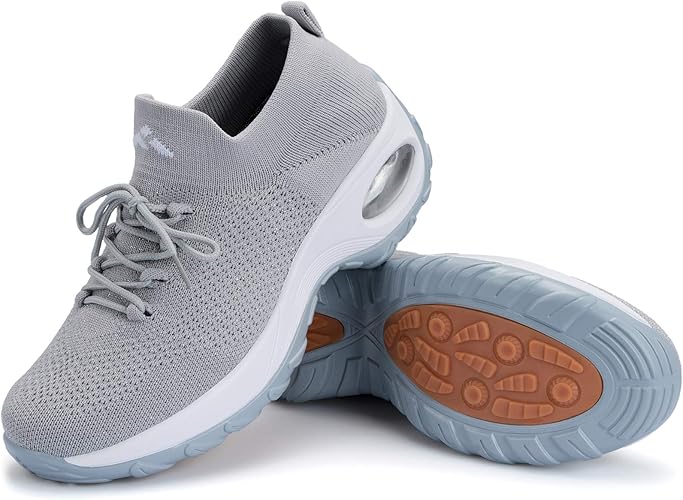 Women's Walking Shoes Slip on Mesh Air Cushion Comfortable Wedge