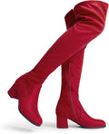 DREAM PAIRS Womens Over The Knee Thigh High Chunky Heel Boots