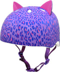Krash Girls Youth Bike Helmets - Purple Pink Leopard Cat Ears