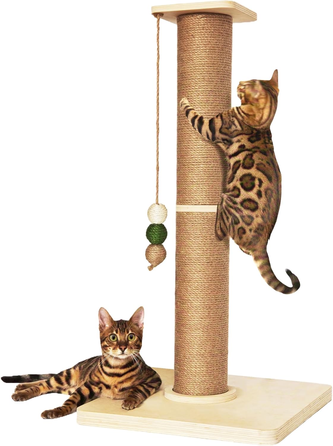 TINYBEAST 35ft' Tall Cat Scratching Post for Adult Cats Indoor