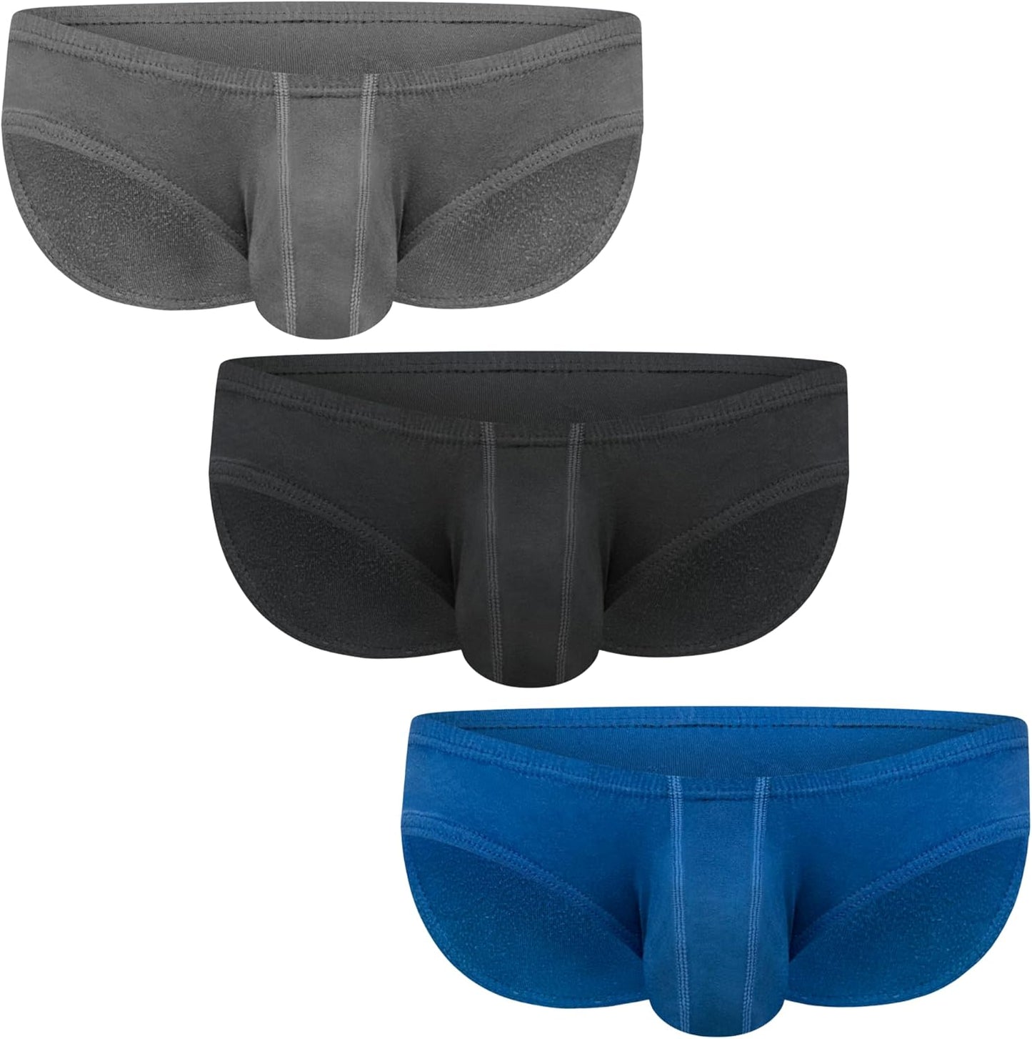 Real Men Ares-Accent Low-Rise Pouch Bikini Briefs for Comfort