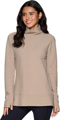 RBX Active Women's Ultra Soft Quilted Cowl Neck Pullover Sweater