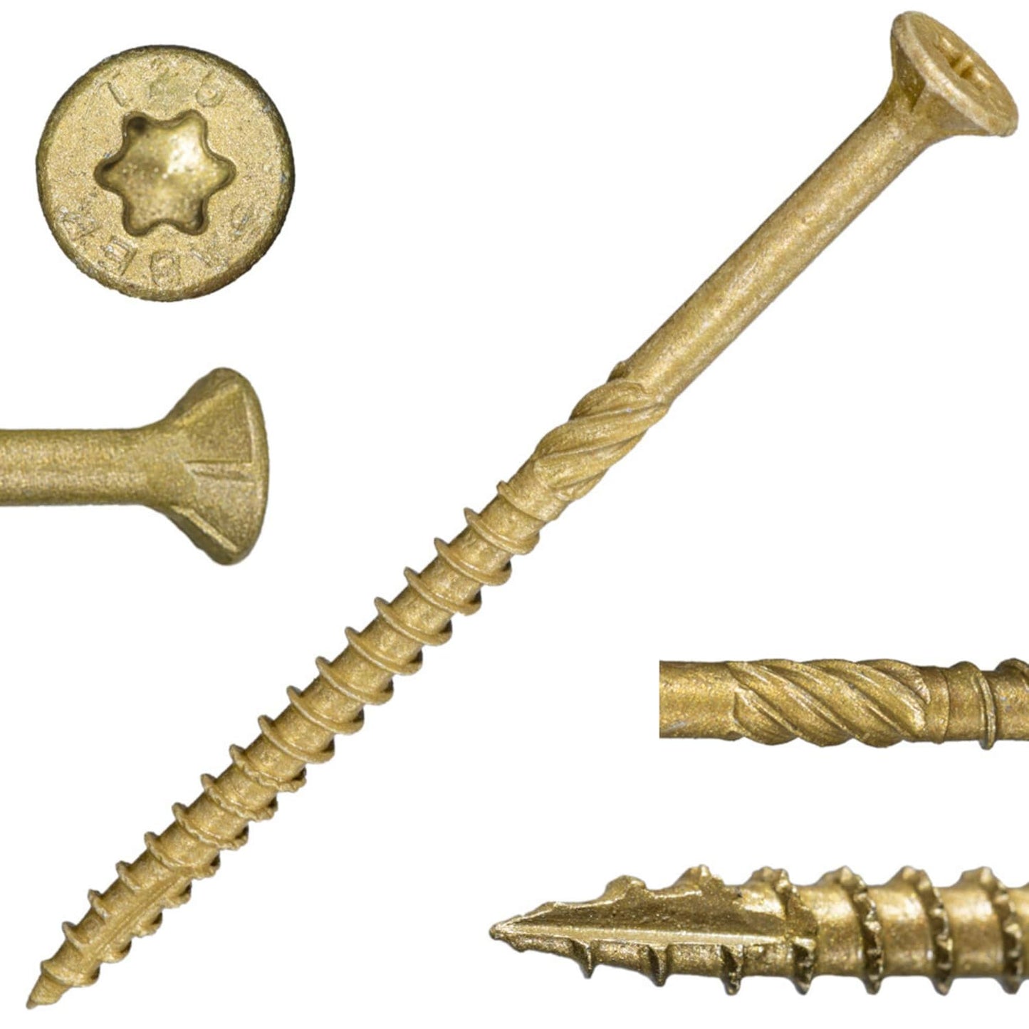 Tan XL1500 Coated Exterior Star Drive Deck Screws for Construction