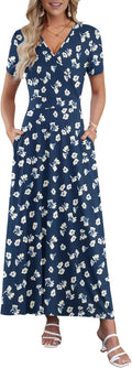 Maxi Dresses for Women Ankle Length Floral Print - Flowy (Style WQ2K)