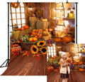 10X10FT Fall Thanksgiving Halloween Photo Backdrop - Pumpkin Barn