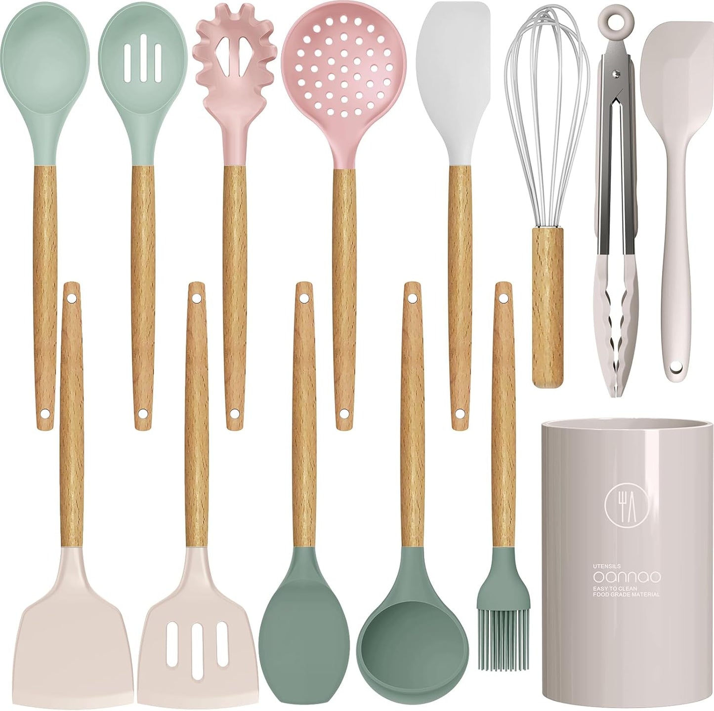 Silicone Cooking Utensils Set - Heat Resistant Kitchen Tools