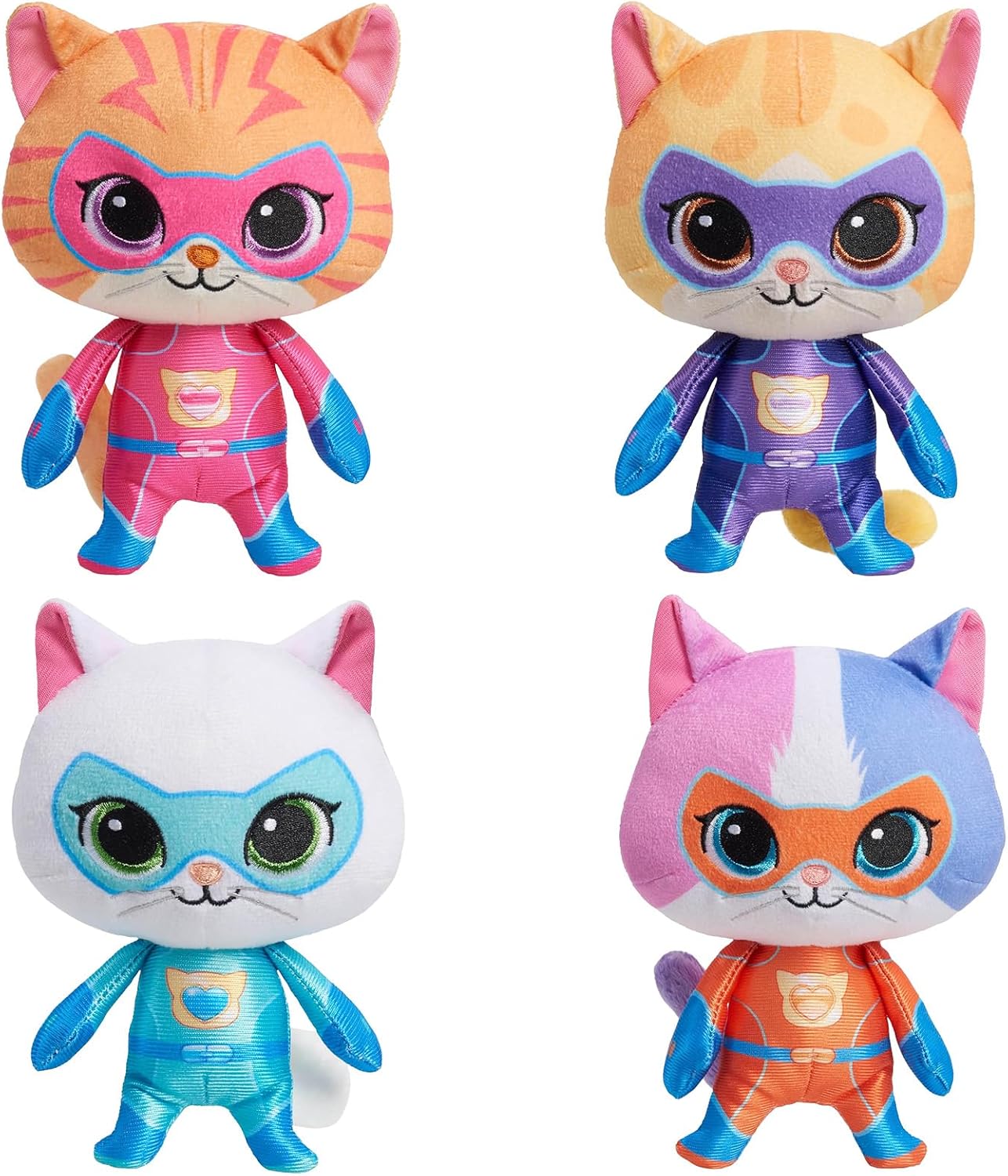 Super Cat Plush Toy Set of 4 Soft Stuffed Animals for Kids