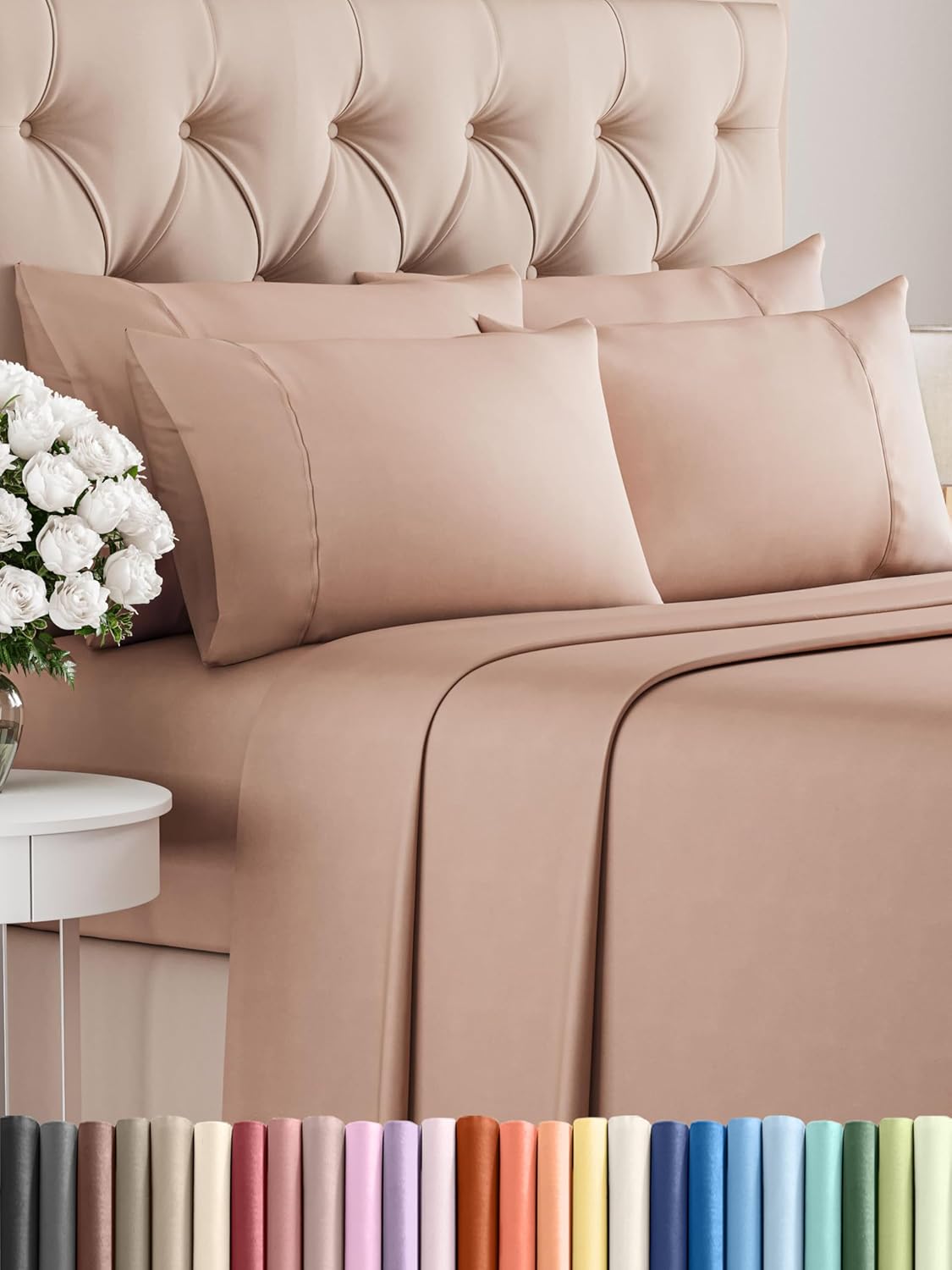 Queen 6 Piece Sheet Set - Ultra Soft Cooling Bedding for Comfort