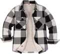 ThCreasa Boys Sherpa Lined Buffalo Plaid Fleece Button Down Shirt