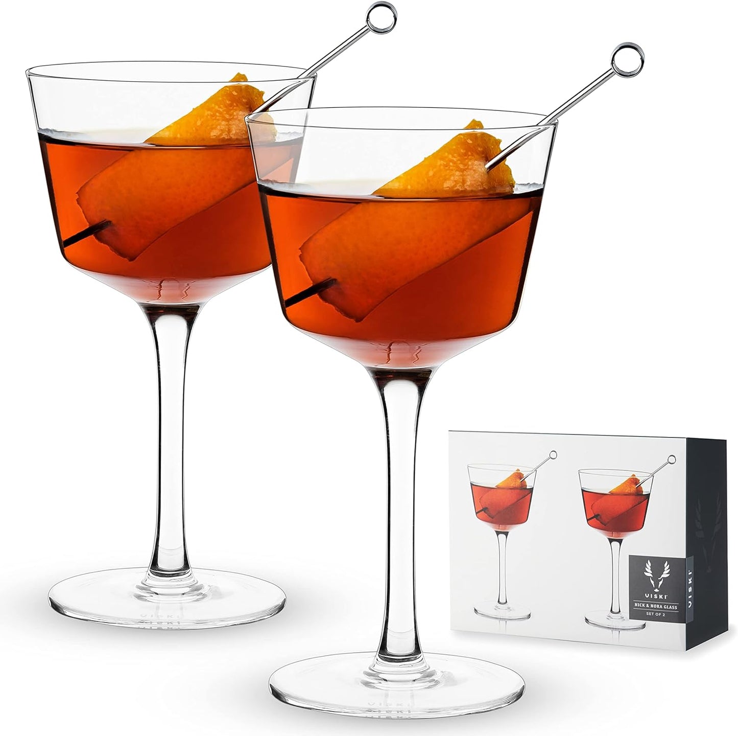 Premium Viski Crystal Coupe Glasses Set - Enhance Your Cocktails!