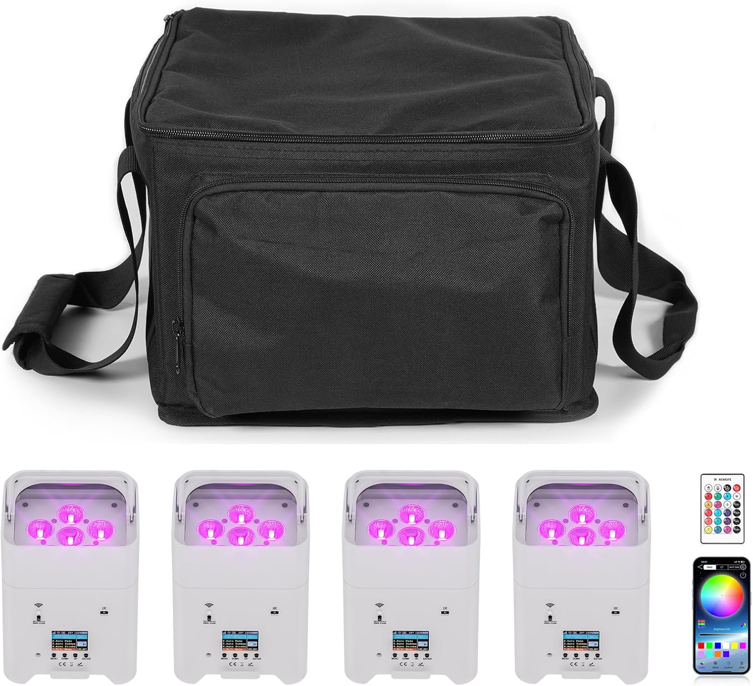 Battery Powered Stage Lights for Events and Parties - 4Pcs Set