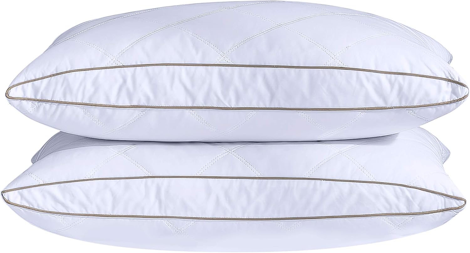 Natural Goose Down Feather Pillows for Sleeping King Set of 2