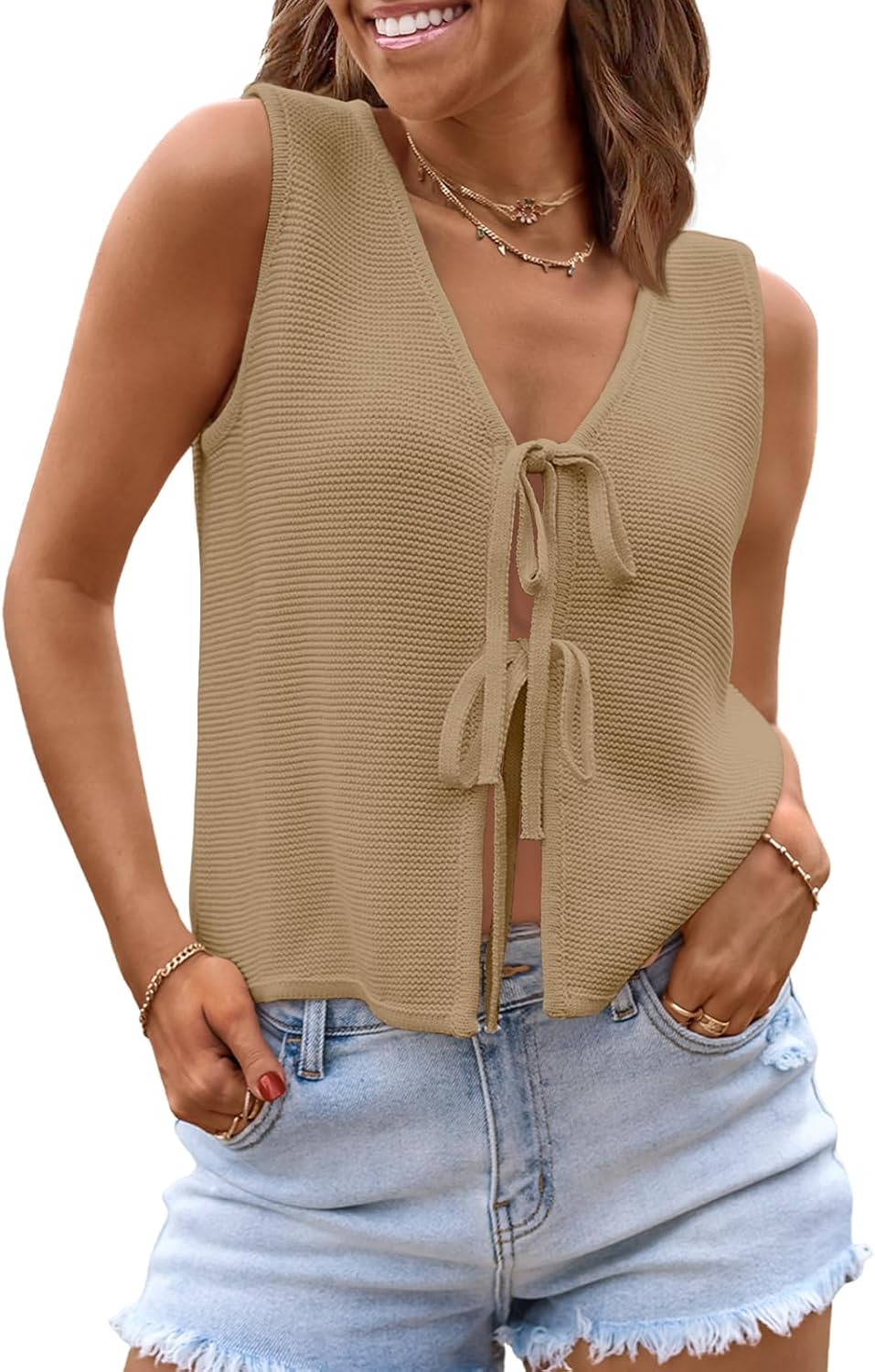 LILLUSORY Womens Crochet Tops for Summer Beach Fashion Style