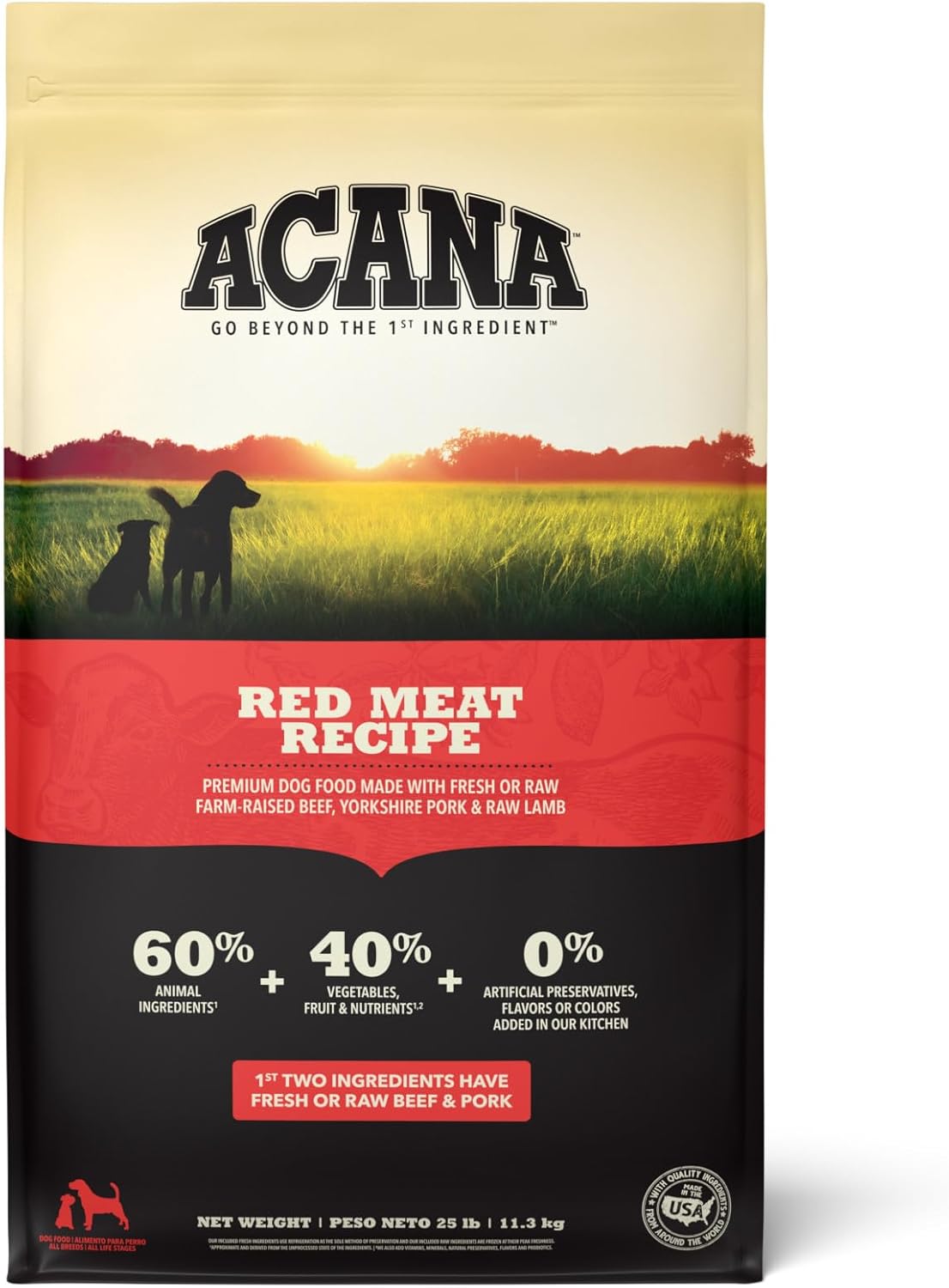 ACANA Grain Free Dry Dog Food Red Meat Recipe for Healthy Dogs