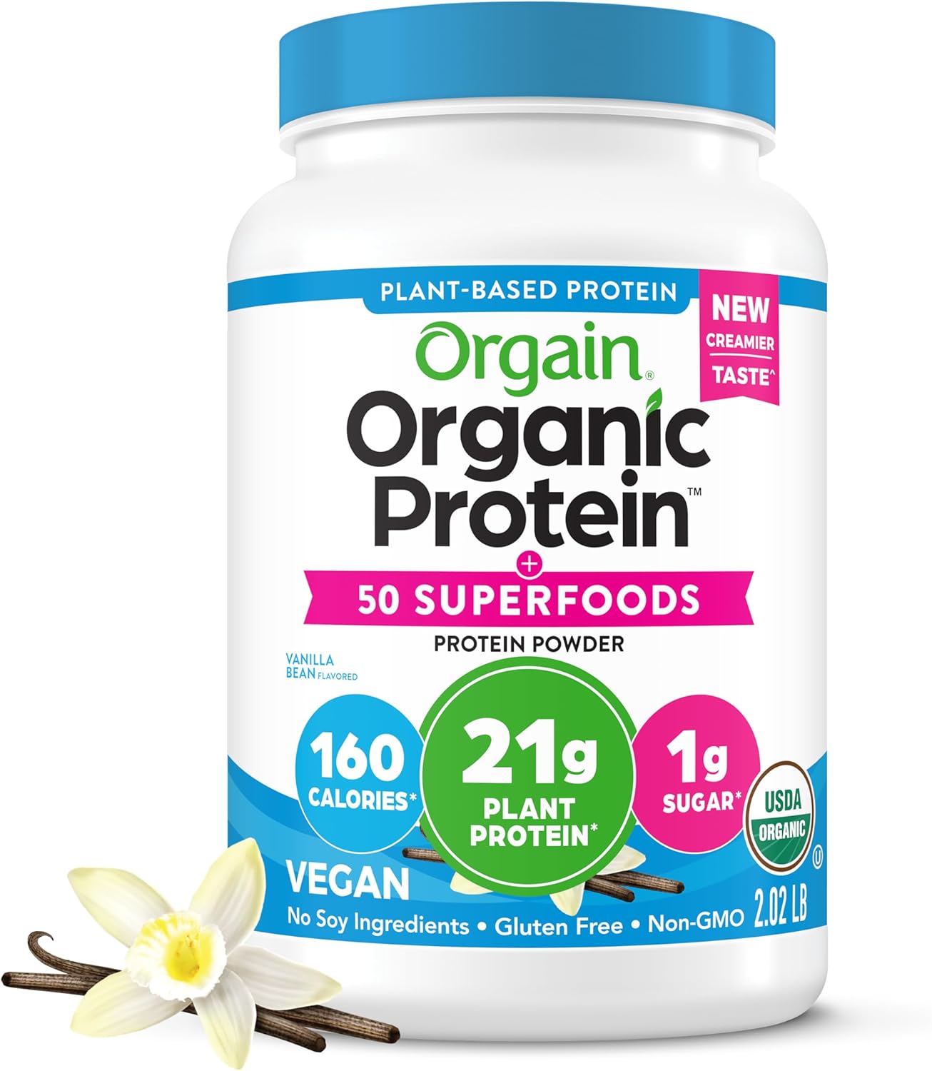 Orgain Organic Vegan Protein Powder with 50 Superfoods Blend