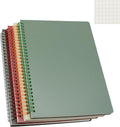 Yansanido Spiral Notebook B5 Grid 4-Pack - Durable Hardcover