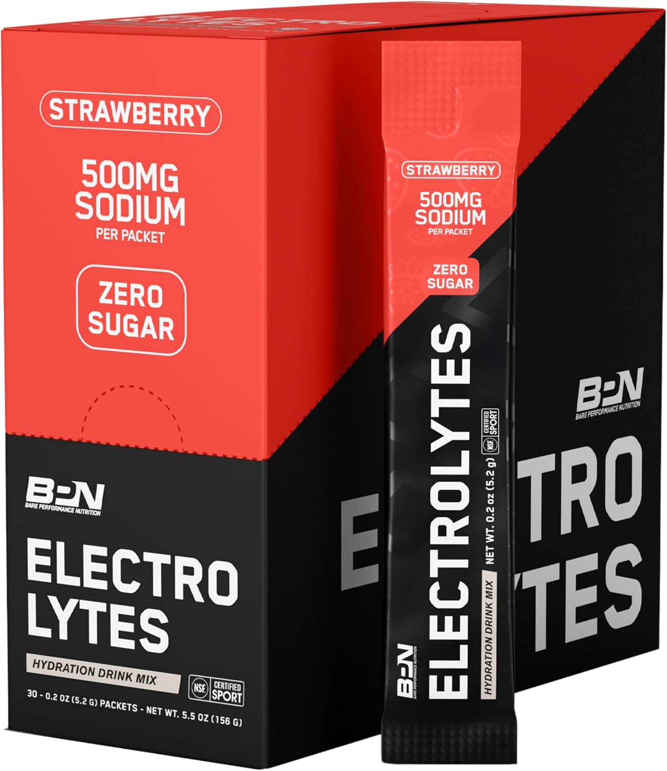 BPN Electrolytes Go Packs Hydration Drink Mix - Strawberry Flavor