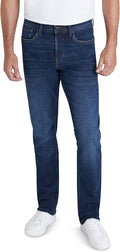 Men's Relaxed Fit Stretch Jeans - Straight Leg Comfortable Denim