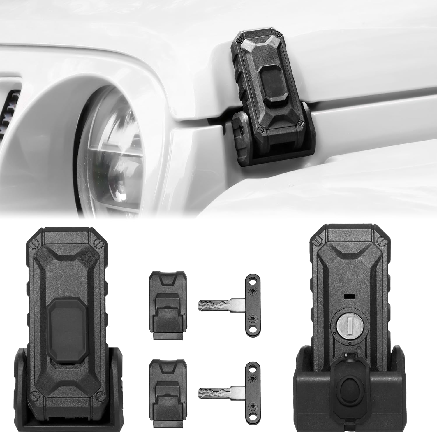 Locking Hood Latch with Keys for 2018-2025 Jeep Wrangler JL