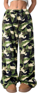 ZAFUL Women's Comfortable Fuzzy Plush Pajama Pants for Home