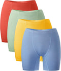 BAMBOO COOL Womens Boxer Briefs Underwear Boy Shorts 4 Pack - Soft is