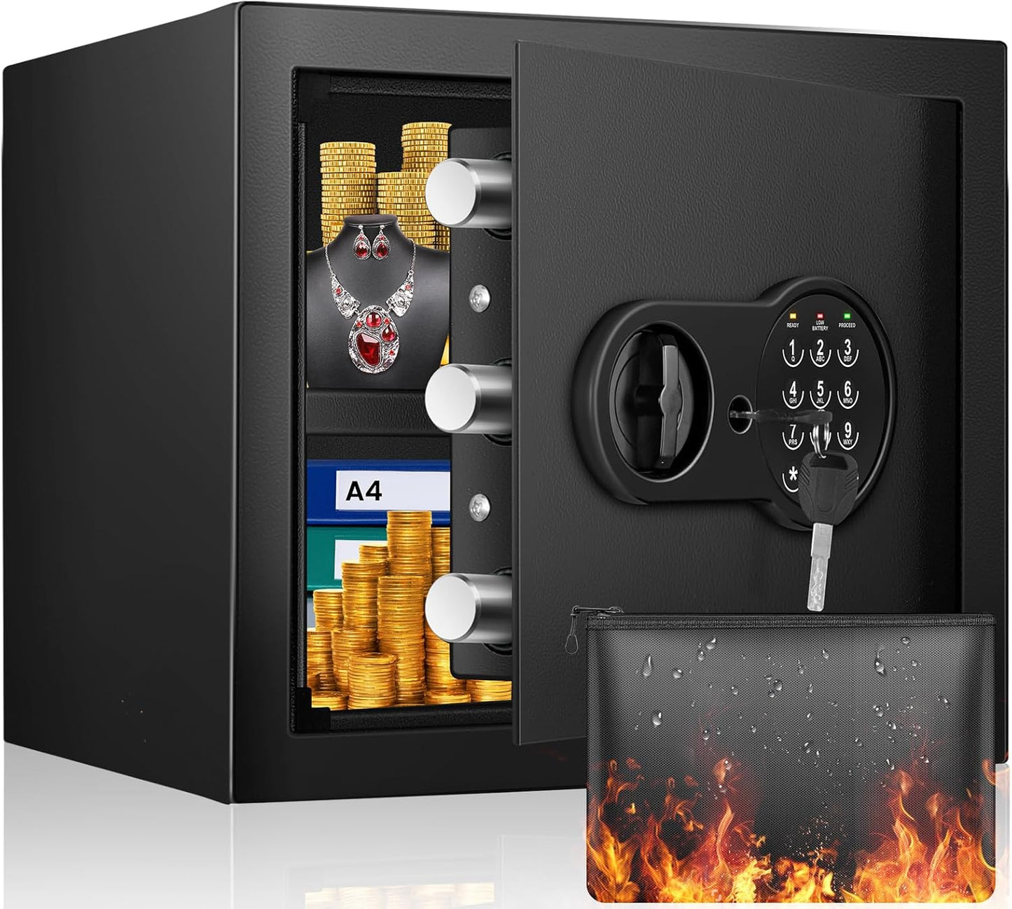 1.6 Cu Ft Fireproof Safe with Digital Keypad for Valuables