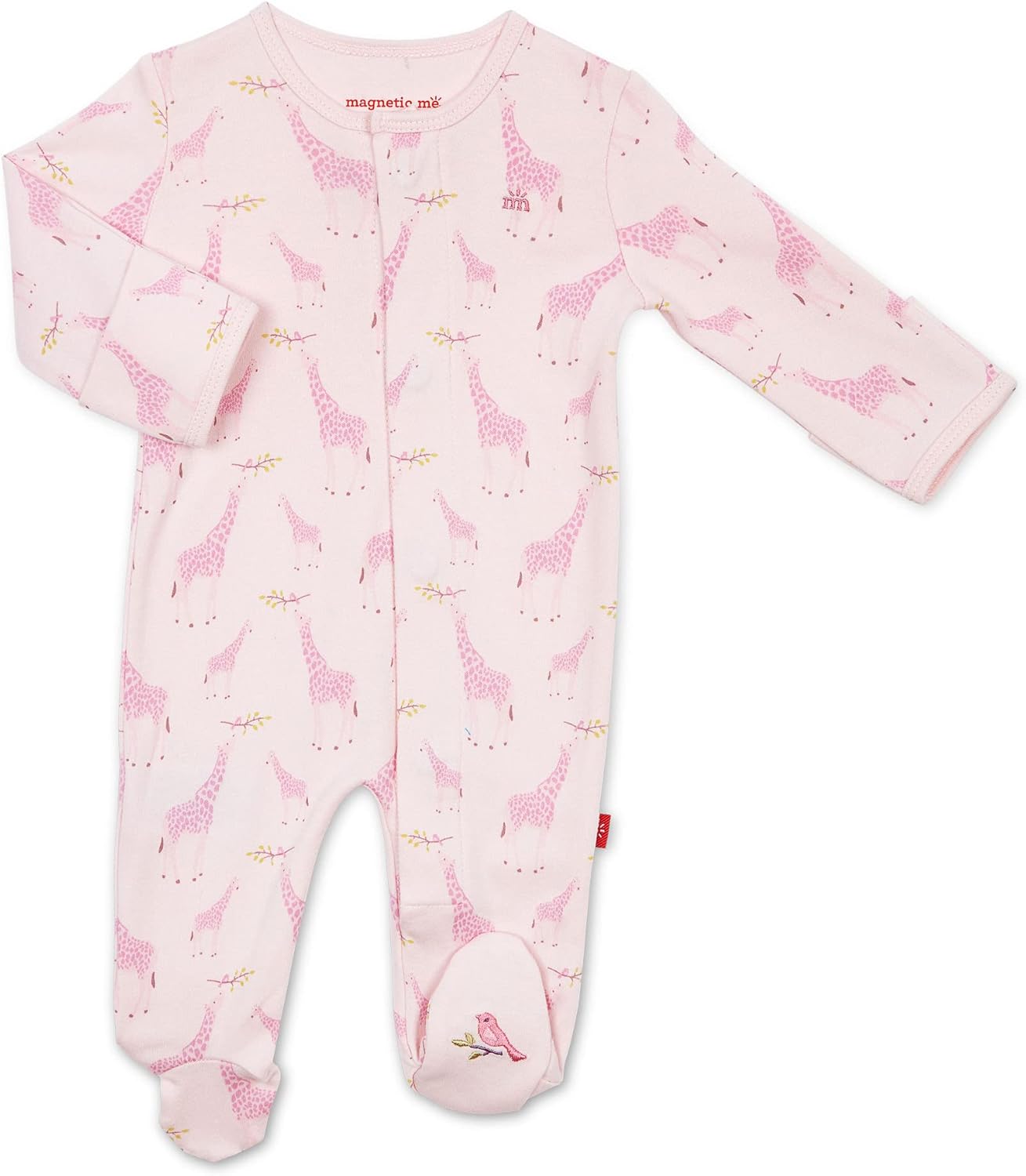 Magnetic Me Organic Cotton Baby Footie Pajamas for Easy Dressing
