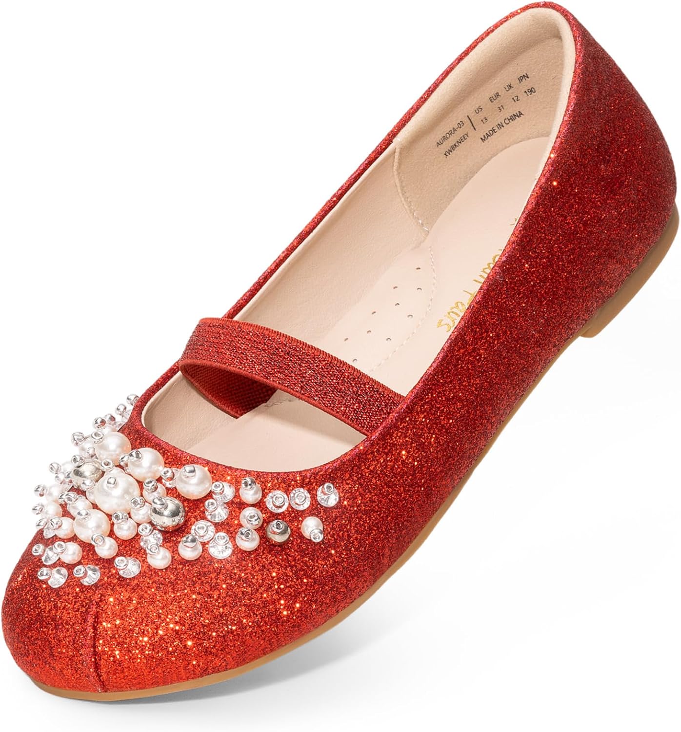 DREAM PAIRS Girls Ballet Flats with Flower Design for Events