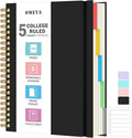 Spiral Notebook 8.5 in x 11 in 5-Subject College Ruled - Removable