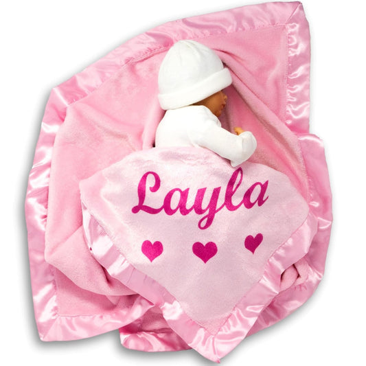 Personalized Pink Baby Blanket - Perfect Newborn Gift