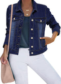luvamia Women's Stretch Fitted Denim Jean Jacket - Lightweight Spring