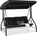 3-Seat Black Converting Canopy Swing Glider - 750 lb Capacity