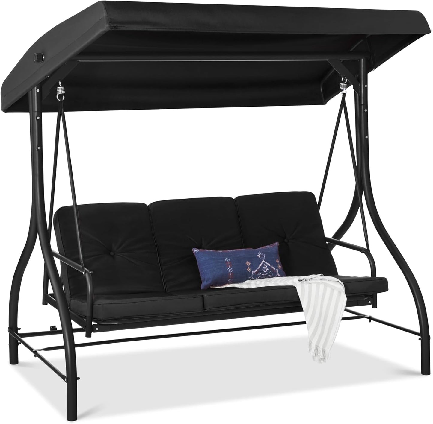 3-Seat Outdoor Canopy Swing Glider for Relaxation and Comfort